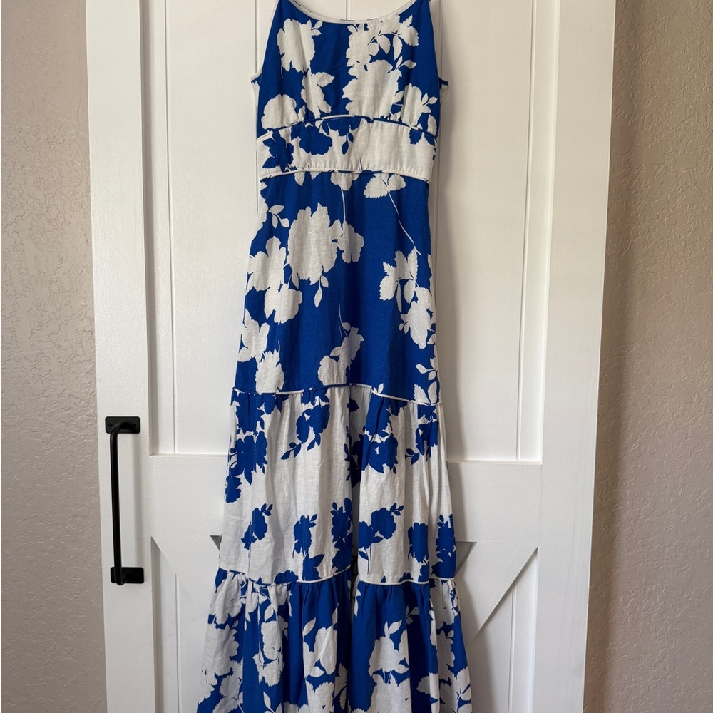 Cynthia Rowley Blue and White Patterned Dress